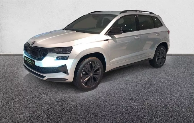 SKODA KAROQ 1.5 TSI Evo 2 150 ch ACT DSG7 Sportline extérieur trois quart avant gauche 1587