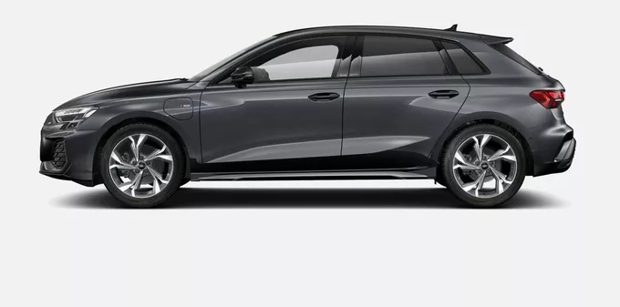 AUDI A3 Sportback TFSI e Hybride rechargeable 204 S tronic 6 S line extérieur trois quart avant gauche 8965
