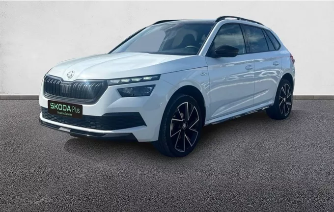 SKODA KAMIQ 1.0 TSI Evo 110 ch DSG7 Monte-Carlo extérieur trois quart avant gauche 560617