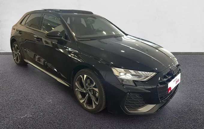 AUDI A3 Sportback TFSI e Hybride rechargeable 204 S tronic 6 S line extérieur trois quart avant droit 2130769
